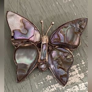 Taxco Abalone Butterfly Brooch